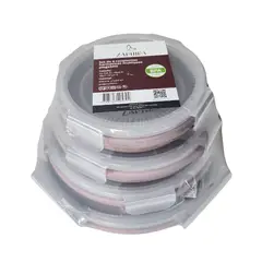 ZAPHIRA - Portacomidas plegable silicona juego de 4 redondos palo de rosa