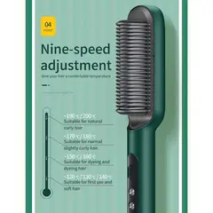 GENERICO - Cepillo alisador de pelo eléctrico portátil de cerámica