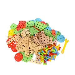 JUGANDO Y EDUCANDO - Juego Ensamblaje Motricidad Madera Piezas Coloridas Niños