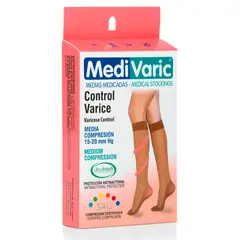 MEDIVARIC - Media Dama Rodilla 15-20 Mmhg Talla L Beige