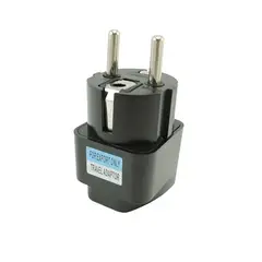 GENERICO - Adaptador Convertidor Enchufe Americano A Europeo Redondo X1 Negro