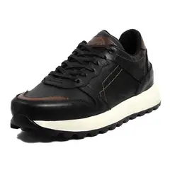 VIAR - Tenis en Cuero Para Hombre Cooper Negro