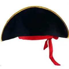 GENERICO - Gorra de disfraz de capitán pirata con estampado de calavera