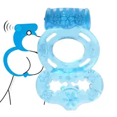 GENERICO - Anillo Retardante Pene Y Testiculo Vibrador Doble Estimulación