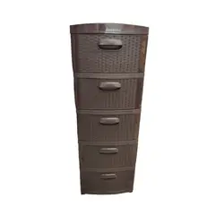 PRODEHOGAR - Organizador cajonero plastico amplio dubai por 5 niveles Cafe