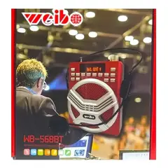 WEIBO - Parlante Radio Amplificador Micrófono Portátil Sd Bluetooth