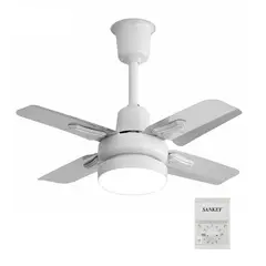 SANKEY - Ventilador de Techo Decorativo con Luz 24 Pulgadas Blanco