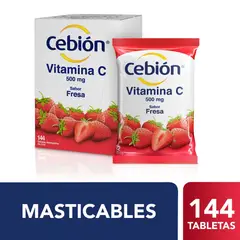CEBION - Cebión Vitamina C Sabor Fresa X 12 Tabletas Masticables