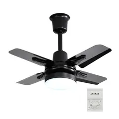 SANKEY - Ventilador de Techo Decorativo con Luz 24 Pulgadas Negro