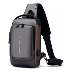 GENERICO - Maleta Morral Antirrobo Manos Libres Usb Seguridad Gris_.
