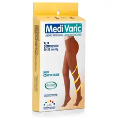 MEDIVARIC - Media Dama Cadera 20-30 Mmhg Opaca Talla L Negro
