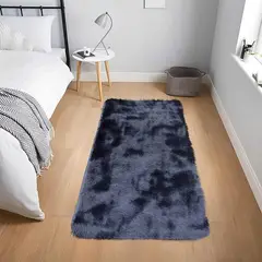 MITAPETE COM - Tapete Alfombra Pie De Cama Peludo 60 X 110 cms Gris Matizado