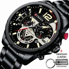 CURREN - Reloj Acero Inoxidable Cronógrafos 8395 Mas Llavero Grabado