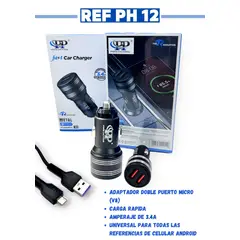 GENERAL - CARGADOR PYP PARA CARRO PH-12 CON DOBLE PUERTO DE ENTRADA CARGA RAPIDA