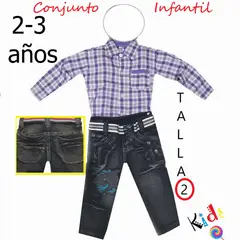 ZAFIRO JEANS - Camisa y jeans infantil con diseño de tiburón