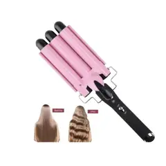 GENERICO - Pinza Onduladora Rizadora Para Cabello 3 Tubos Sirena