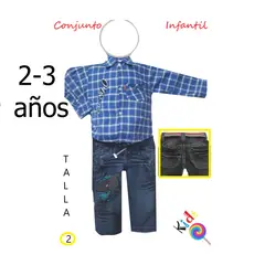 ZAFIRO JEANS - Camisa y jeans infantil con diseño de tiburón_.