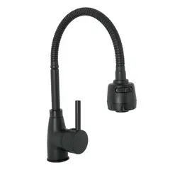 GENERICO - Grifería Lavaplatos Negra Monocontrol Flexible