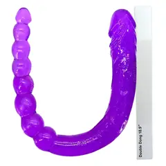 GENERICO - Dildo Doble Penetracion Anal Vaginal Pene Texturizado Grande Morado