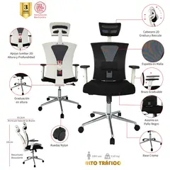 MUEBLESYA - Silla De Escritorio y Oficina Pitalito Marco Blanco