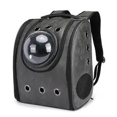 GENERICO - Maleta Capsula Morral En Cuerina Gris Para Mascotas Premium