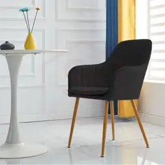 DIMATEX LEON - Set X2 Sillas Decorativas Sala Comedor Dormitorio Refadela Negra