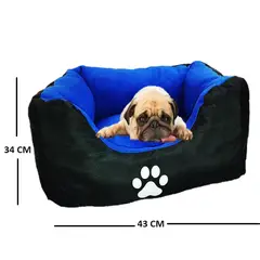 GENERICO - Cama PEQUEÑA COLOR AZUL Cojin Lavable Para Perros Y Gatos
