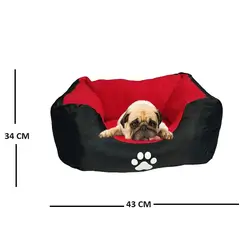 GENERICO - Cama PEQUEÑA COLOR ROJO Cojin Lavable Para Perros Y Gatos