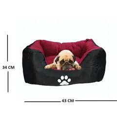 GENERICO - Cama PEQUEÑA COLOR VINOTINTO Cojin Lavable Para PerrosYGatos