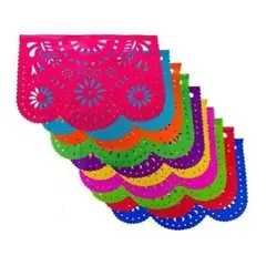 GENERICO - Banderín Guirnalda Mexicana Papel Seda Destello Floral 5mt