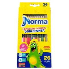 NORMA - Colores Lápices Doble Punta Gruesa Caja x 26 Colores