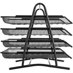 ALFRA - Bandeja Organizadora Metálica Malla X 4 Puestos En Negro