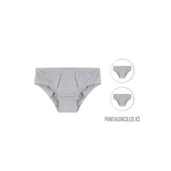 SANTANA - Combo X3 Pantaloncillo Clásico Niño Gris Claro