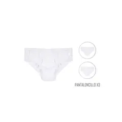 SANTANA - Combo X3 Pantaloncillo Clásico Niño Blanco