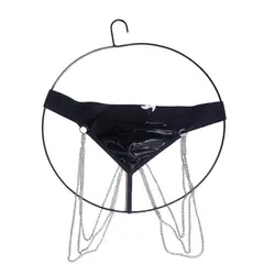 DISTRISEX - Tanga Suspensorio negra con cadenas para hombre 006