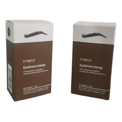 GENERICO - Set Moldeo Sello Cejas Contorno Marron Duo Pinceles Pestañas
