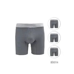 SANTANA - Combo X4 Bóxer Largo Niño Gris Oscuro