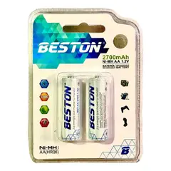 BESTON - Baterías Pila Original Recargables Aa 2700mah X2 Hr06