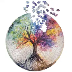 INGENIO - ROMPECABEZAS 500 PIEZAS ARBOL DE LA VIDA CIRCULAR EN MADERA