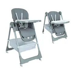 BEBESIT - Silla de comer para bebé Prime Gris