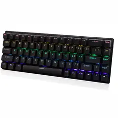 TECNOHOGAR JS - Teclado Semi Mecanico Tecla Cambiable Rgb Cel Y Pc Letra Ñ