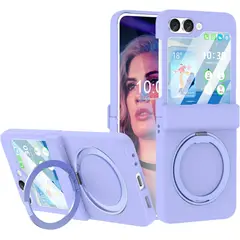 GENERICO - Funda Case Bisagra Soporte Para Samsung Z Flip 6 Z Flip 7 FE Lila