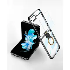 GENERICO - Estuche GKK Phantom Anillo De lujo para Samsung Z Flip 6 Negro