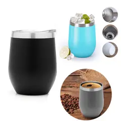 MULTIPLACE COLOMBIA - Termo Vaso Termico Acero Mug Mate Vino Te Café 354 ml Negro