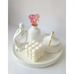 GENERICO - Adorno decorativo set decorativo con vela para centro de mesa