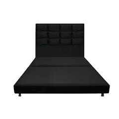 DORMILANDIA - Combo Base Cama Dividida Negro Doble 140x190 + Cabecero Londres