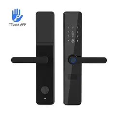 GENERICO - Cerradura inteligente color negro app ttlock huella tarjeta clave