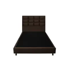 DORMILANDIA - Combo Base Cama Entera Café Sencillo 100x190 + Cabecero Londres
