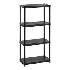 RIMAX - Estante Solido de 4 Niveles Solido 12" Negro