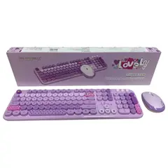 GENERICO - Combo Inalámbrico Teclado Y Mouse Mofii Lovely Silencioso Color Lila